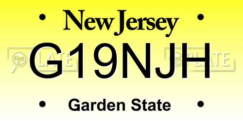 G19NJH New Jersey License Plate