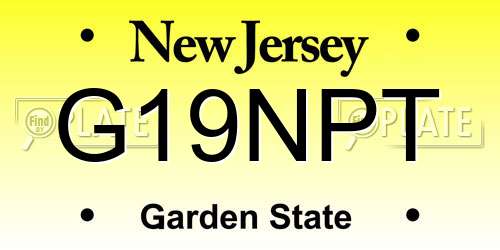 G19NPT New Jersey License Plate