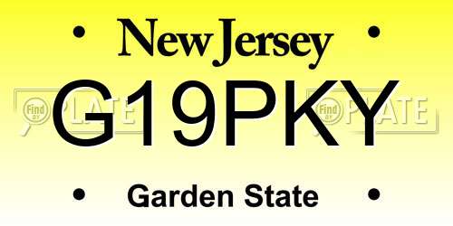 G19PKY New Jersey License Plate