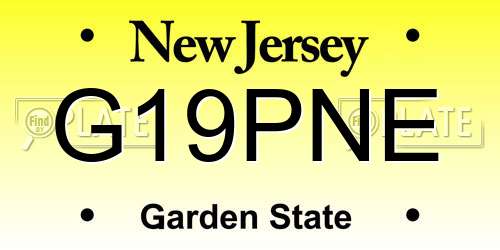 G19PNE New Jersey License Plate