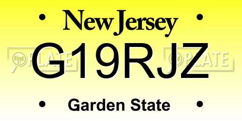 G19RJZ New Jersey License Plate