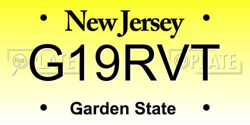 G19RVT New Jersey License Plate