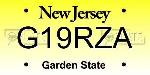G19RZA New Jersey License Plate