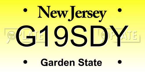 G19SDY New Jersey License Plate