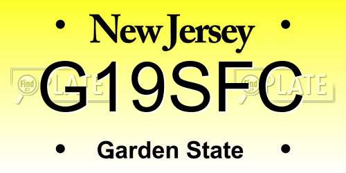 G19SFC New Jersey License Plate