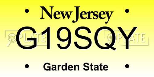 G19SQY New Jersey License Plate