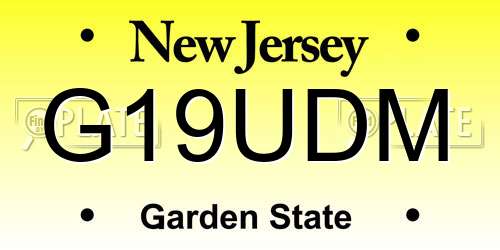 G19UDM New Jersey License Plate