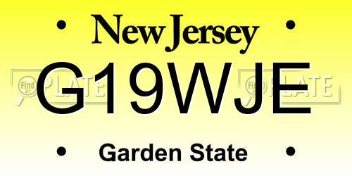 G19WJE New Jersey License Plate