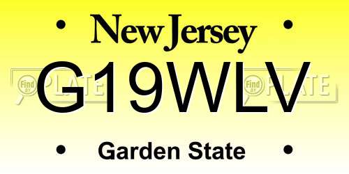 G19WLV New Jersey License Plate