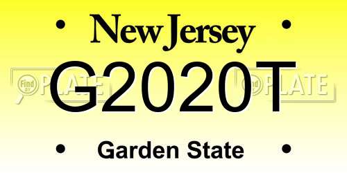 G2020T New Jersey License Plate