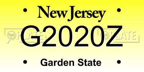 G2020Z New Jersey License Plate