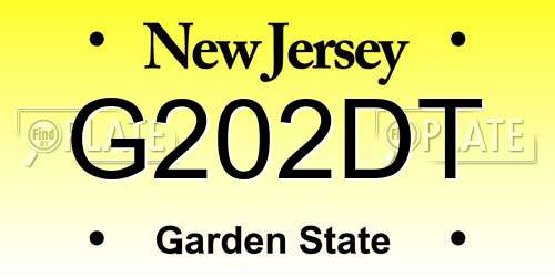 G202DT New Jersey License Plate