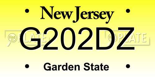G202DZ New Jersey License Plate