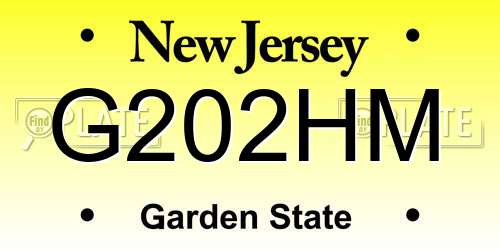 G202HM New Jersey License Plate