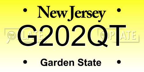 G202QT New Jersey License Plate