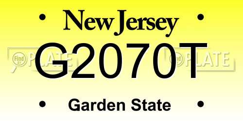 G2070T New Jersey License Plate