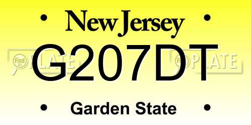 G207DT New Jersey License Plate
