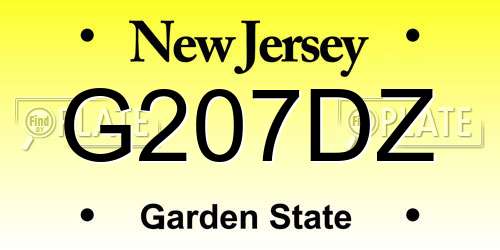 G207DZ New Jersey License Plate