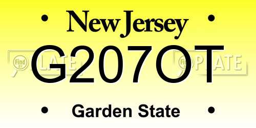 G207OT New Jersey License Plate