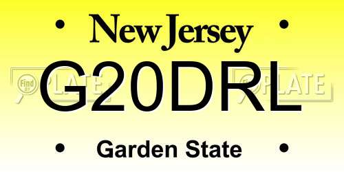 G20DRL New Jersey License Plate