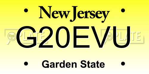 G20EVU New Jersey License Plate