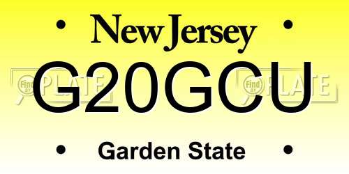 G20GCU New Jersey License Plate