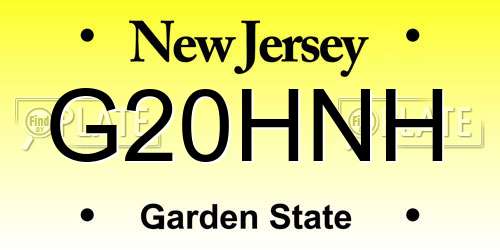 G20HNH New Jersey License Plate