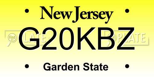 G20KBZ New Jersey License Plate