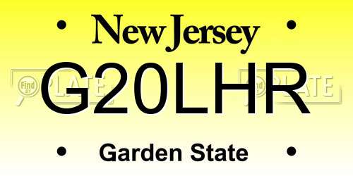 G20LHR New Jersey License Plate