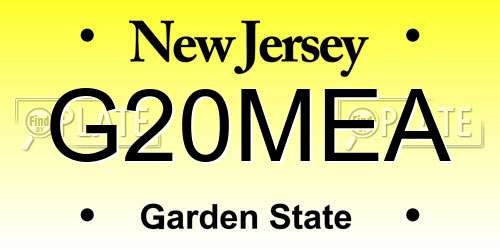 G20MEA New Jersey License Plate