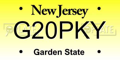 G20PKY New Jersey License Plate