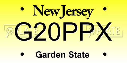 G20PPX New Jersey License Plate