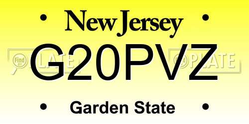 G20PVZ New Jersey License Plate