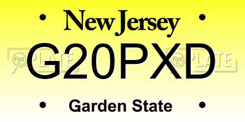G20PXD New Jersey License Plate