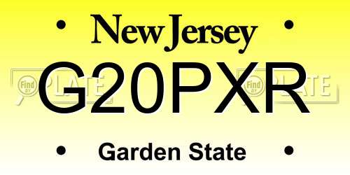 G20PXR New Jersey License Plate