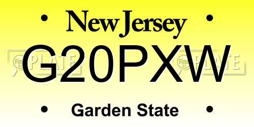 G20PXW New Jersey License Plate