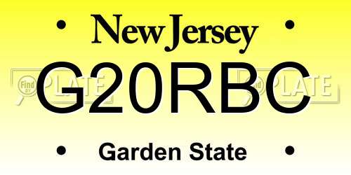 G20RBC New Jersey License Plate