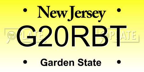 G20RBT New Jersey License Plate