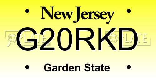 G20RKD New Jersey License Plate