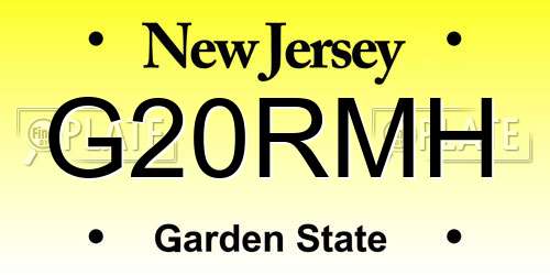 G20RMH New Jersey License Plate