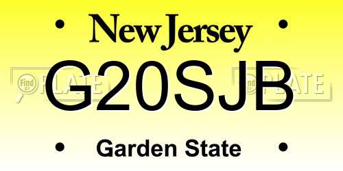 G20SJB New Jersey License Plate