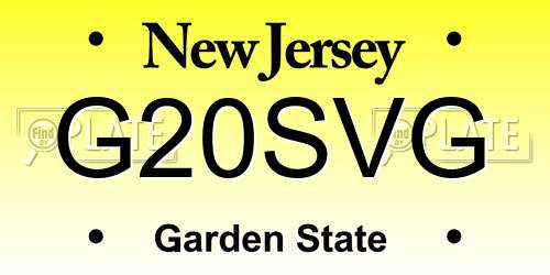 G20SVG New Jersey License Plate