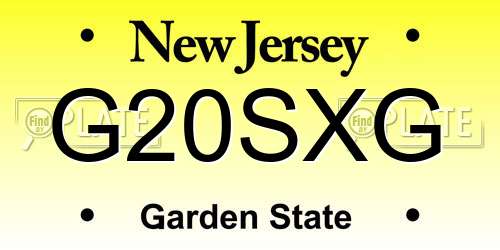 G20SXG New Jersey License Plate