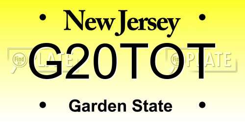 G20TOT New Jersey License Plate