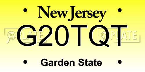 G20TQT New Jersey License Plate
