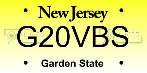 G20VBS New Jersey License Plate