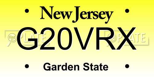 G20VRX New Jersey License Plate