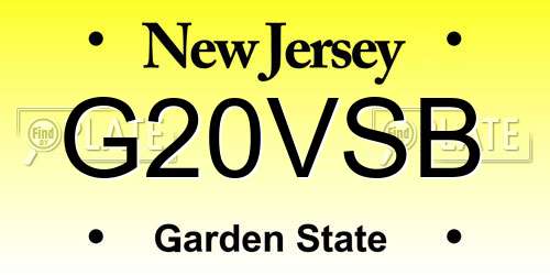 G20VSB New Jersey License Plate