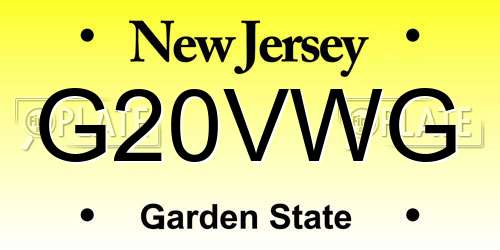 G20VWG New Jersey License Plate