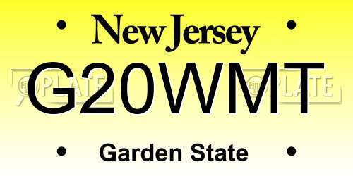 G20WMT New Jersey License Plate